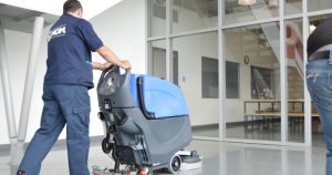 Industrial floor cleaning service on a customer's premise